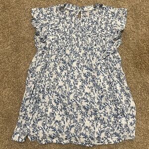 beachlunchlounge Blue and White Floral Blouse